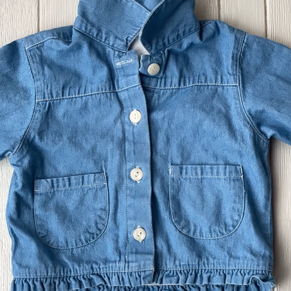Vintage Baby Gap Denim-like Soft Jacket Baby Girl Size 2 - Picture 7 of 11